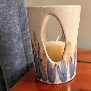 Vintage Louisville stoneware cattail candle holder